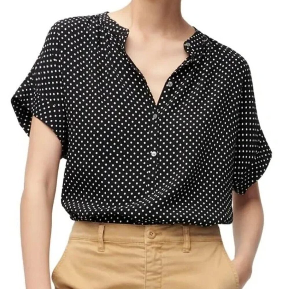 J.Crew Drapey Popover Shirt in Dots